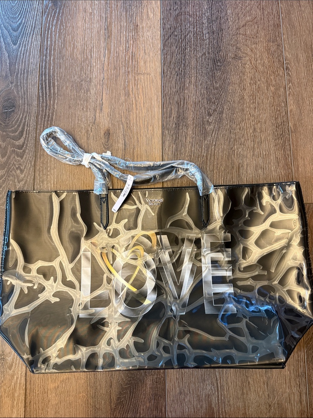 New Victoria's Secret Black and Gold LOVE Graphic Tote